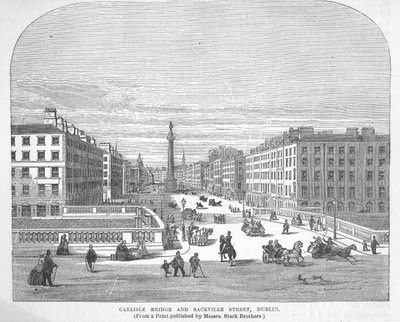 Carlisle Bridge und Sackville Street, Dublin von English School